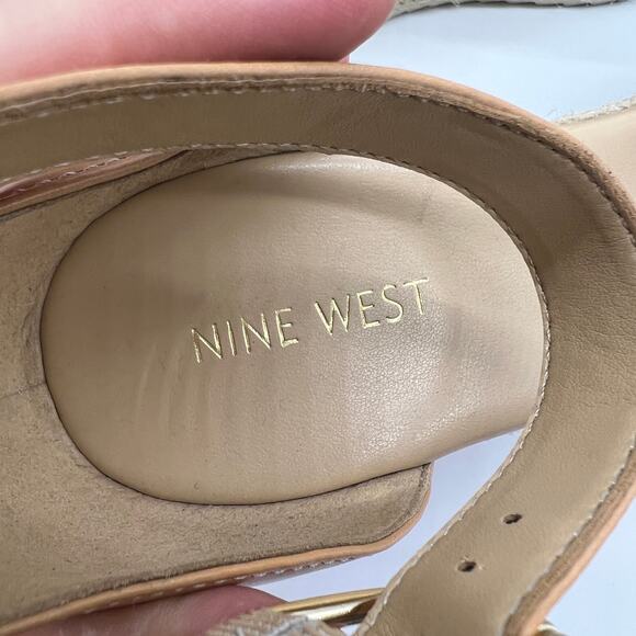 Nine West Women's Shoes Size 9.5 Ariela Espadrille Buckle Wedge Sandals Pink - Picture 8 of 12